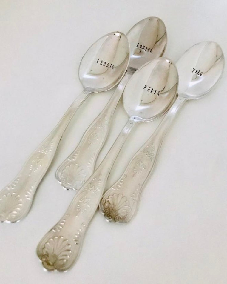 Custom - Vintage Silver Hand-stamped Spoon