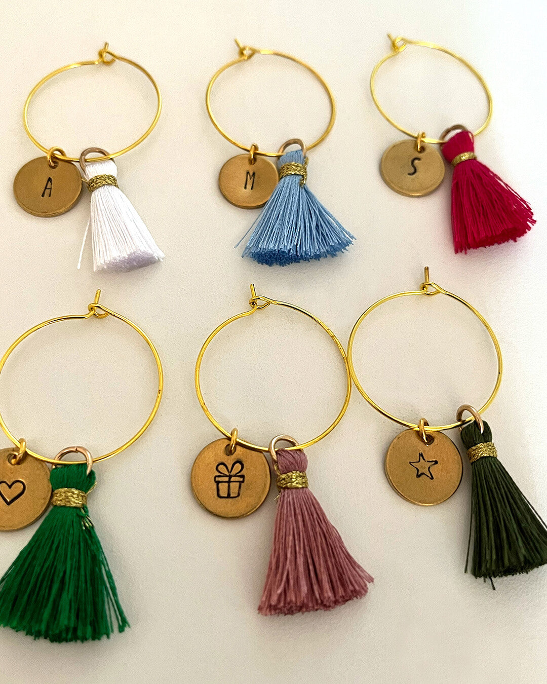 Custom Wine Charms MIX - Set of 6