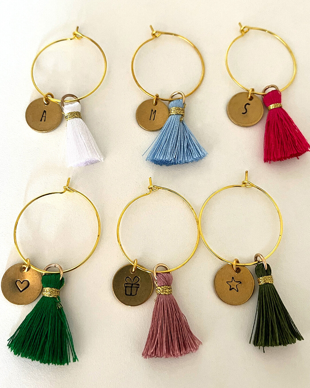 Custom Wine Charms MIX - Set of 6