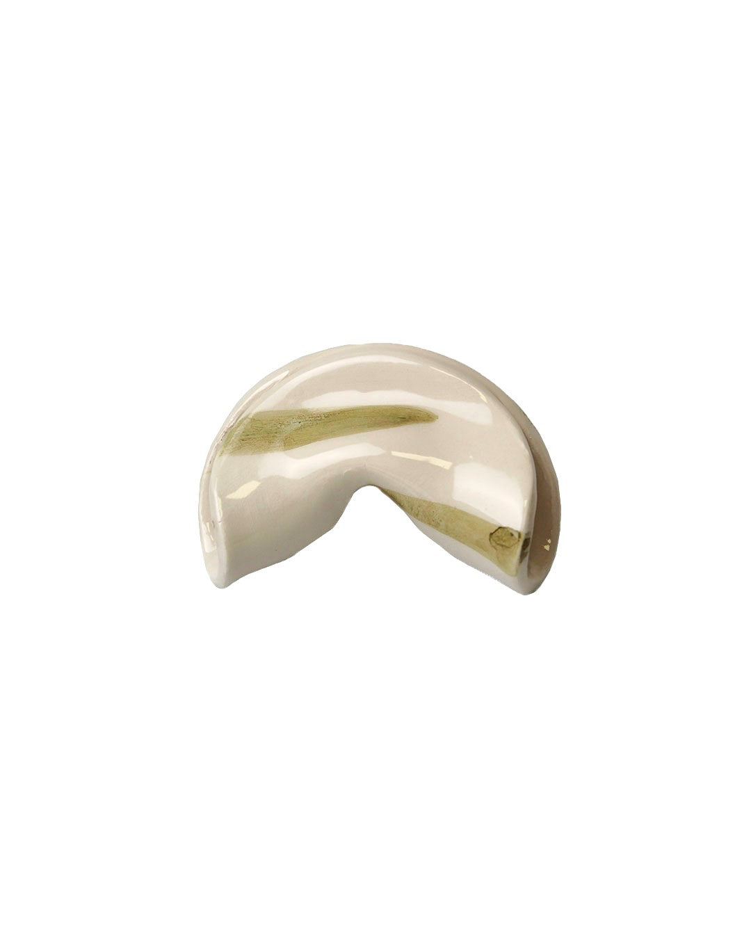 Handmade ceramic chopstick holder - fortune cookie - Ouimiel Ceramics