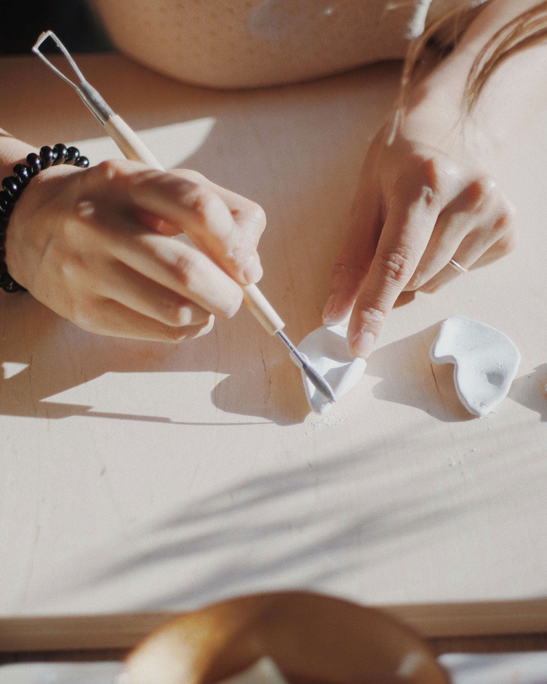 Handmade ceramic earrings - technique Pepaflaca