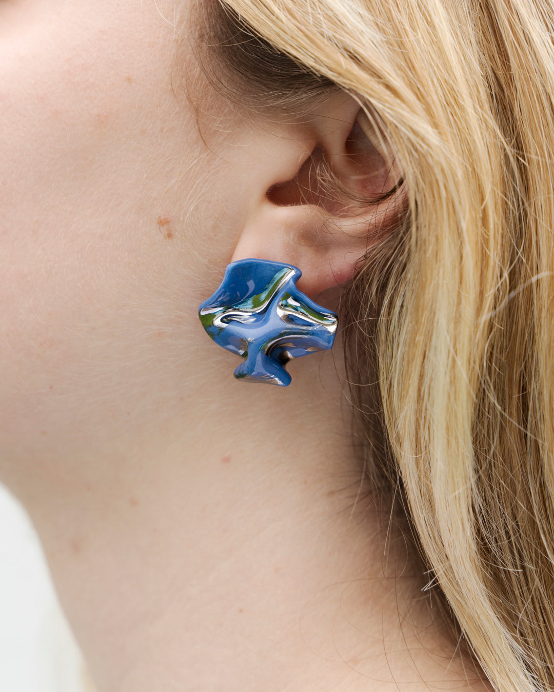 Ceramic earrings Pepaflaca blue