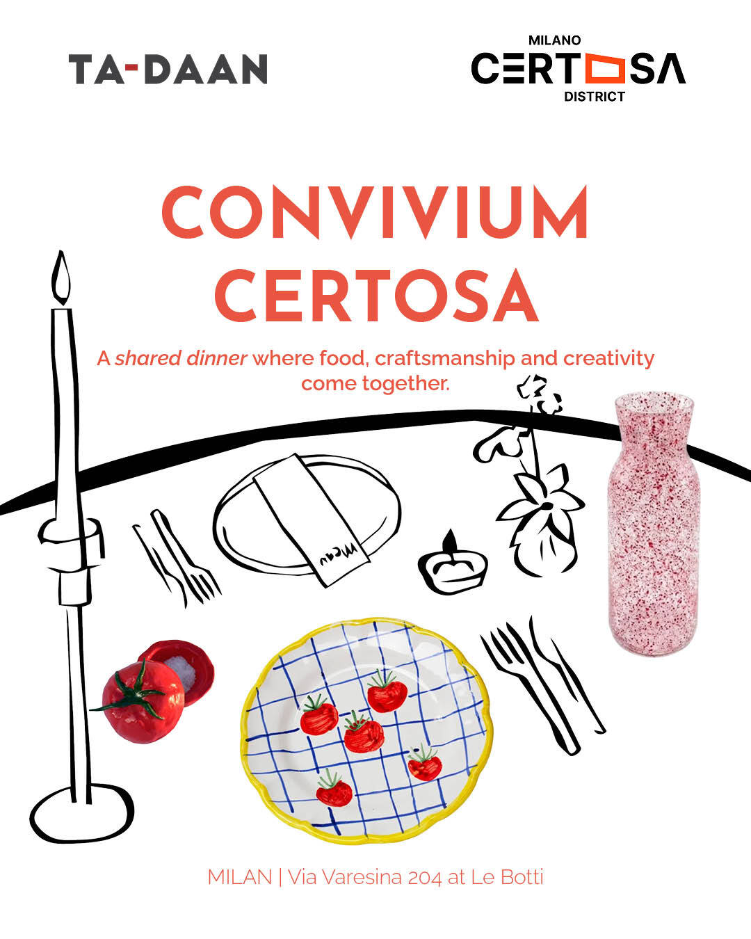 "Convivium Certosa" dinner with workshop - September 2026 - Milano Certosa District