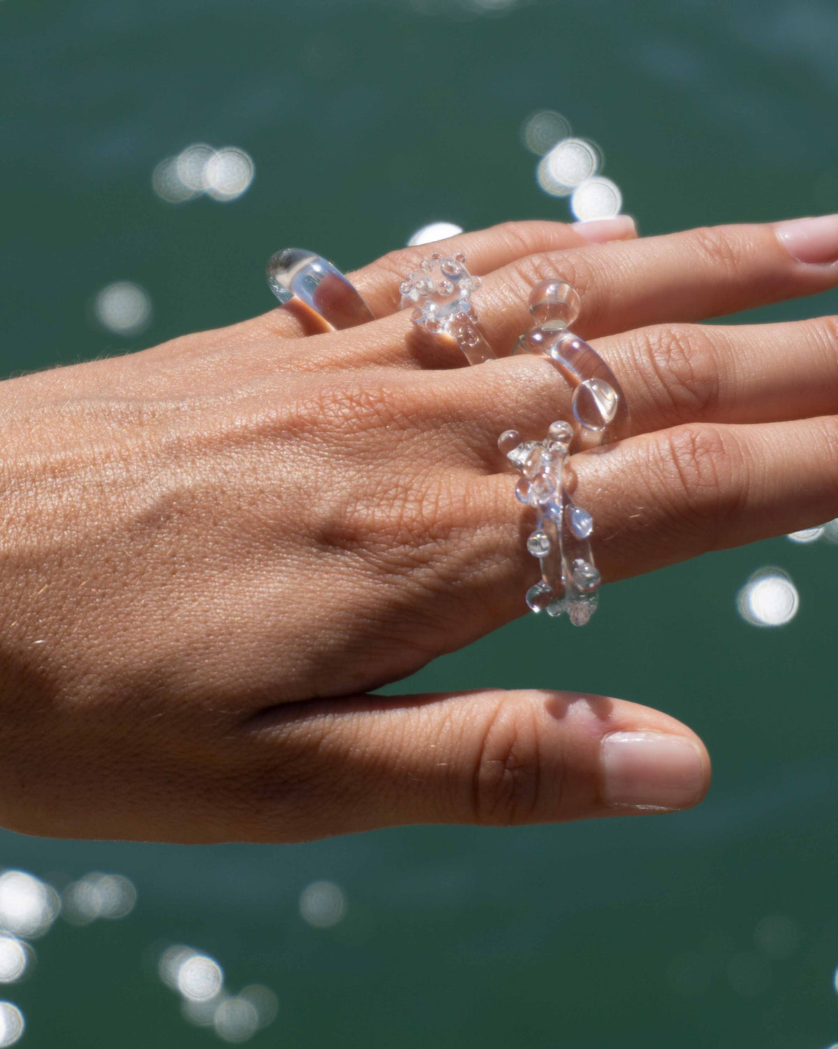 Cry Clear Murano glass ring