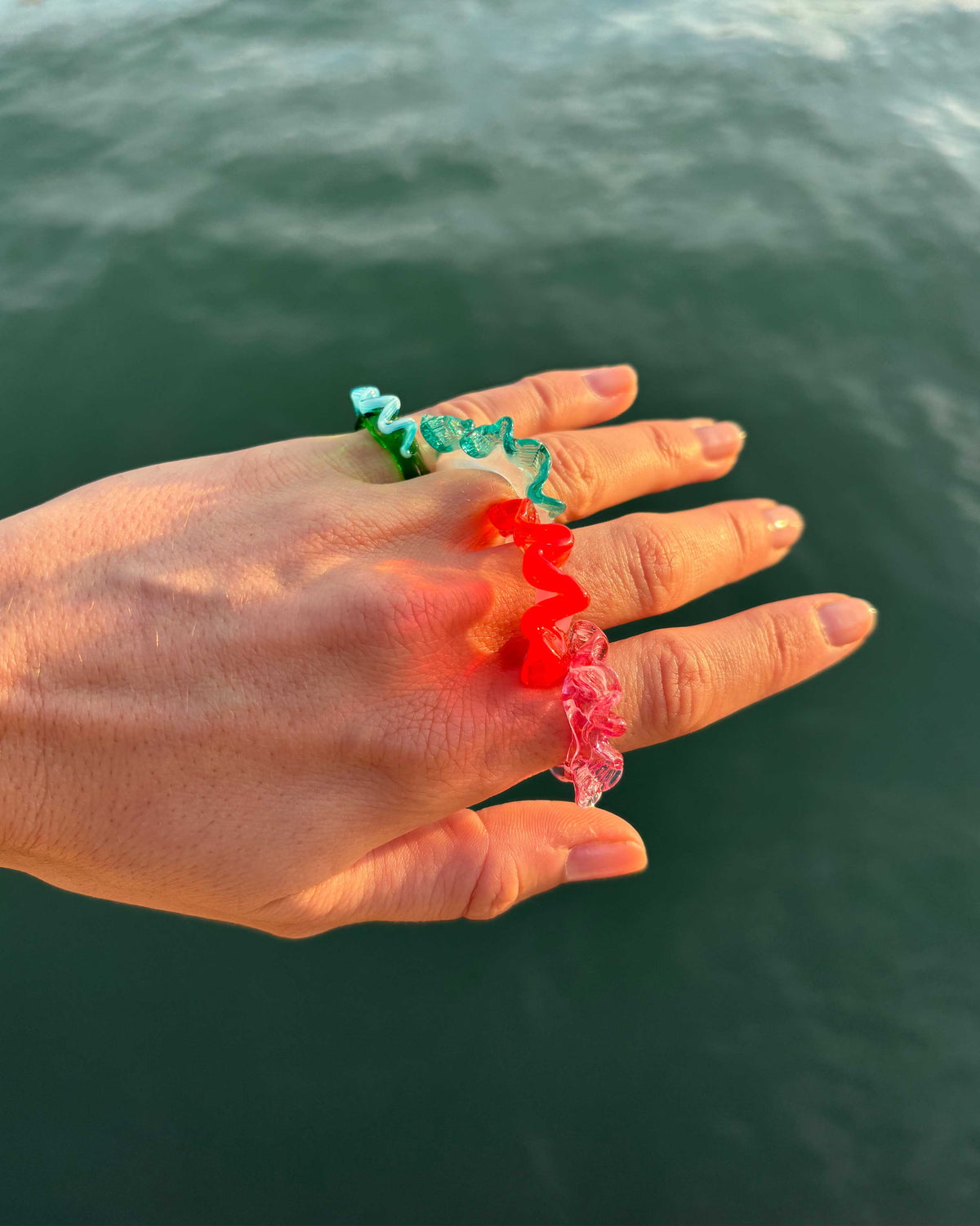 Ruffle Murano glass ring