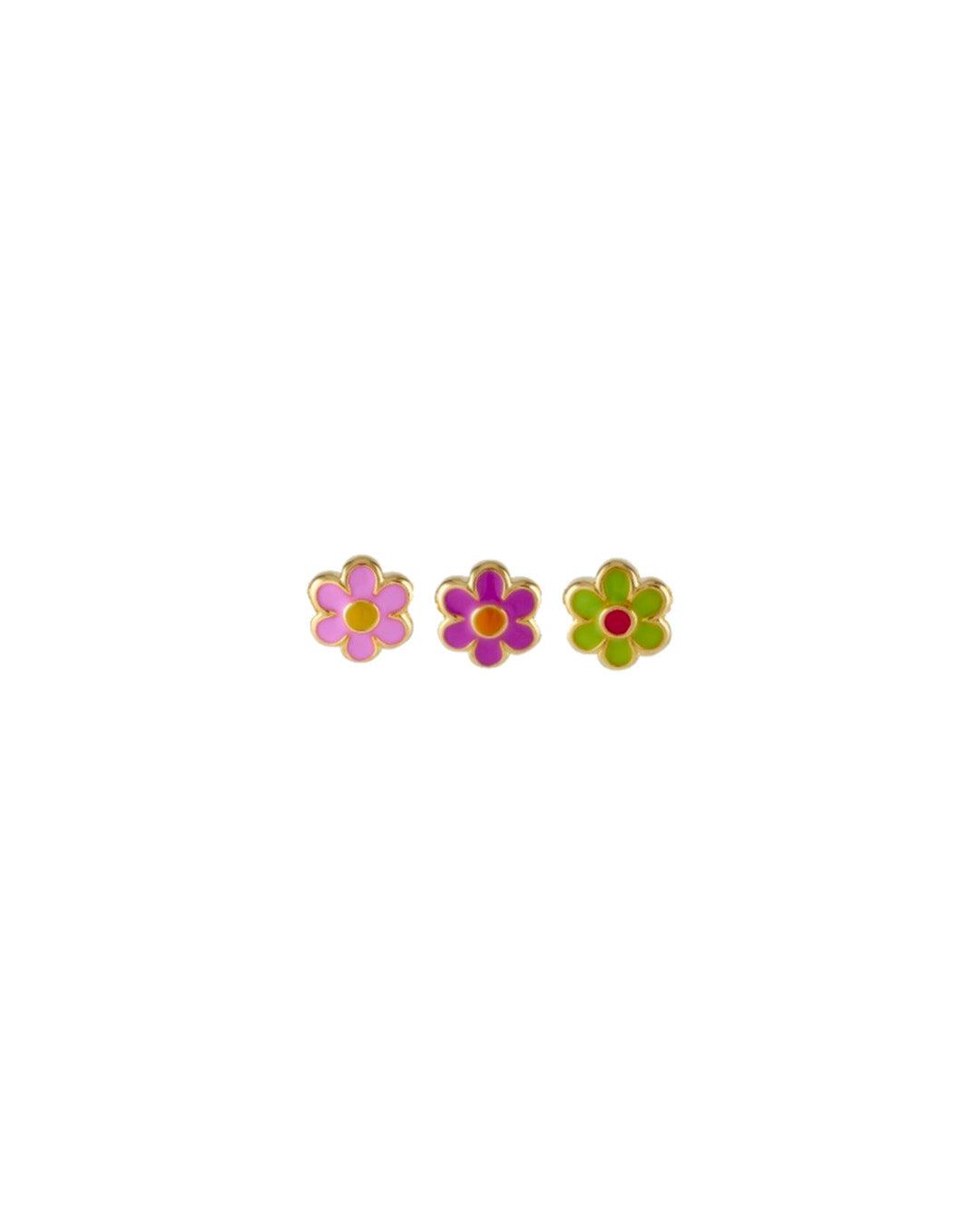 Mini orecchini a bottone Wildflower MIX - Set da 3