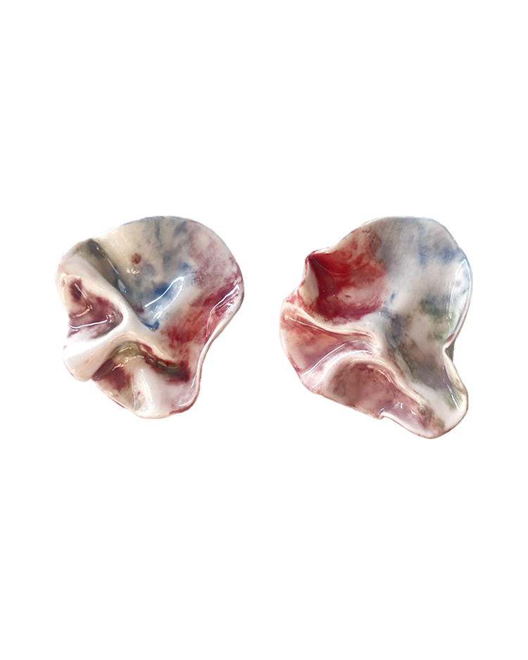 Porcelain earrings handmade pepaflaca