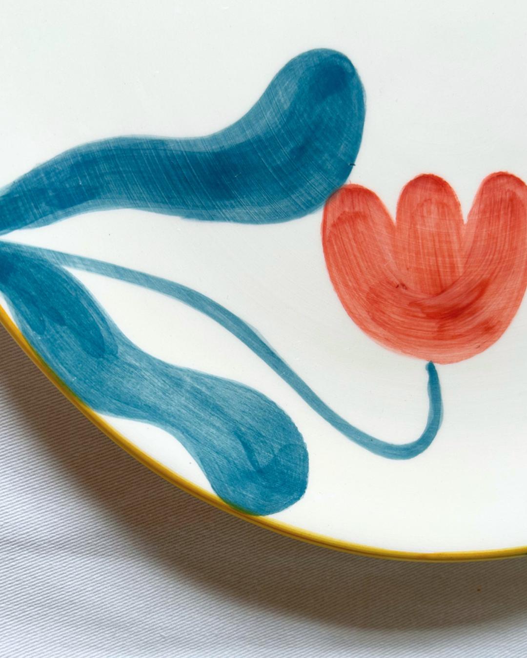 plate ceramic handmade flower - Rose balimba