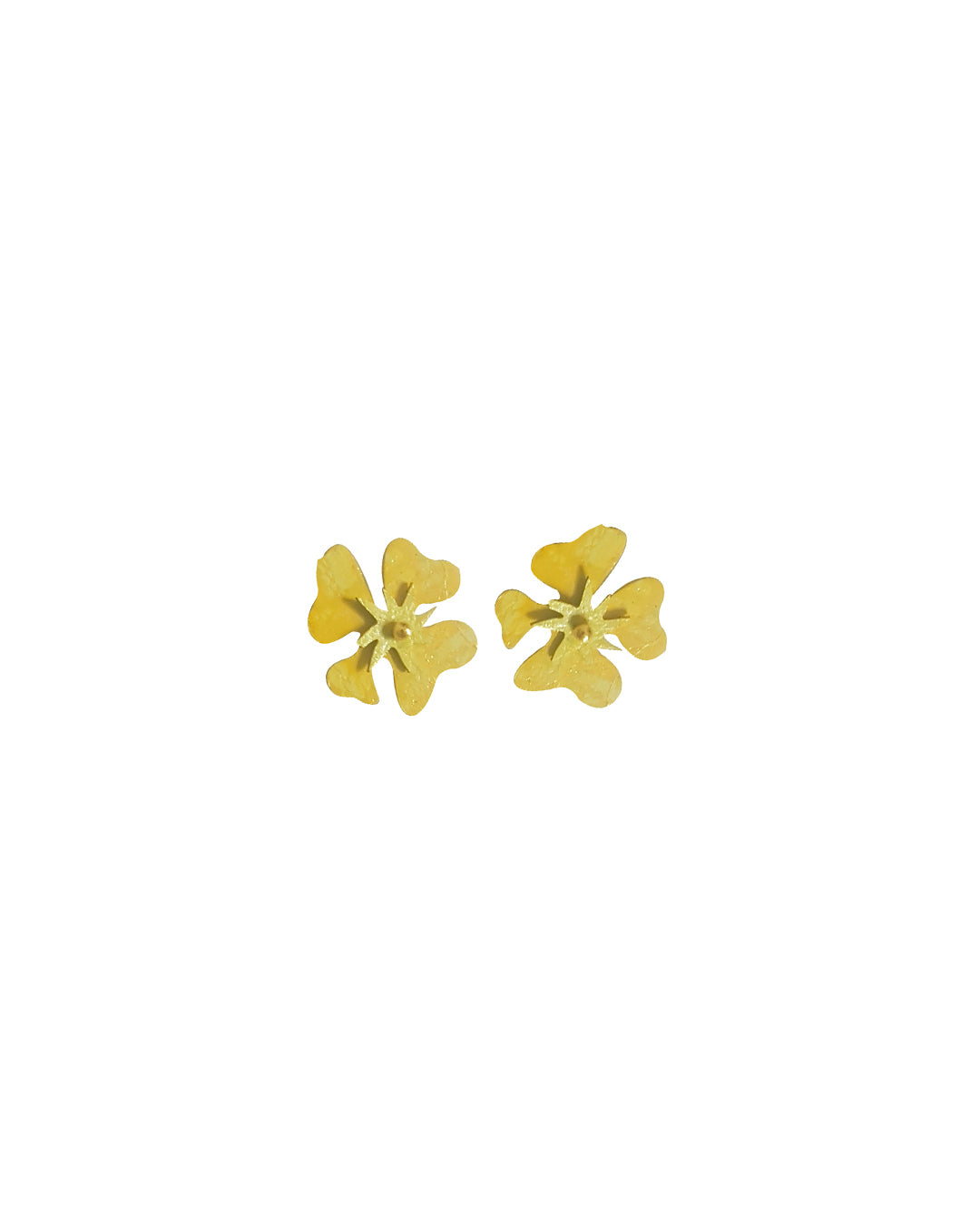 Handmade stud earrings - yellow flowers - Sabrina Formica