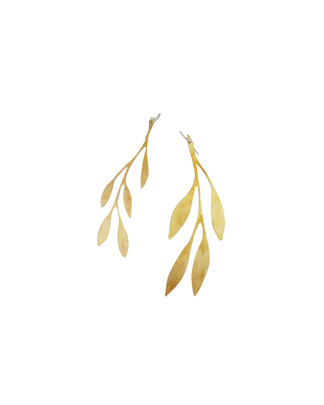 Handmade long earrings -golden leaves- Sabrina Formica