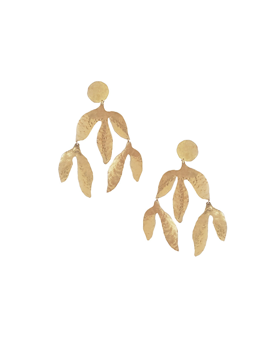 Handmade long earrings -golden leaves- Sabrina Formica