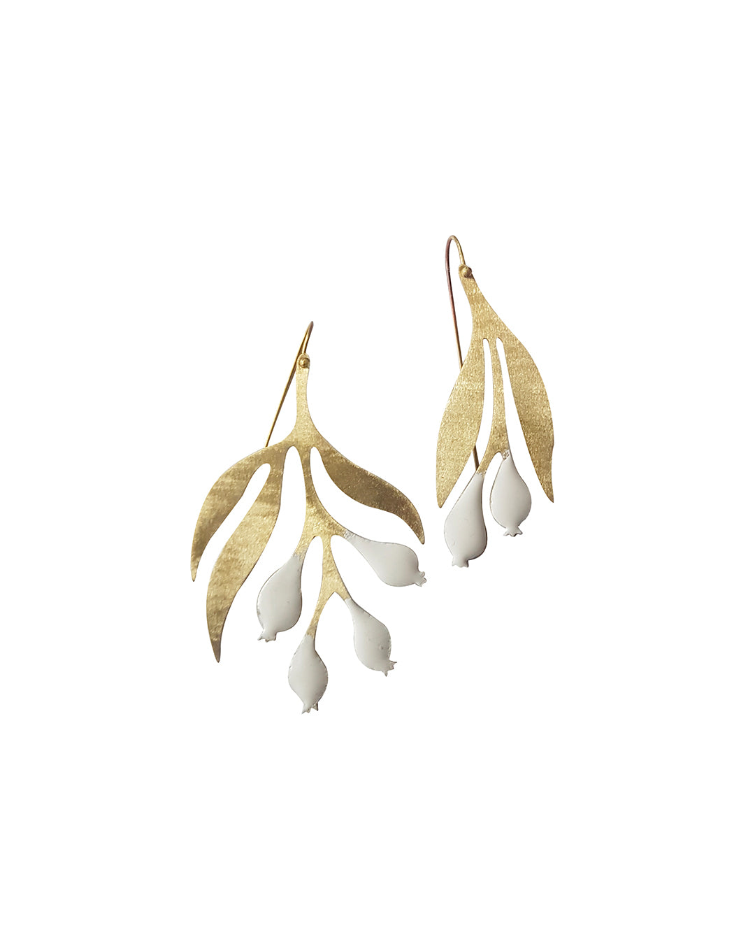 Handmade earrings - white snowdrops flowers- Sabrina Formica