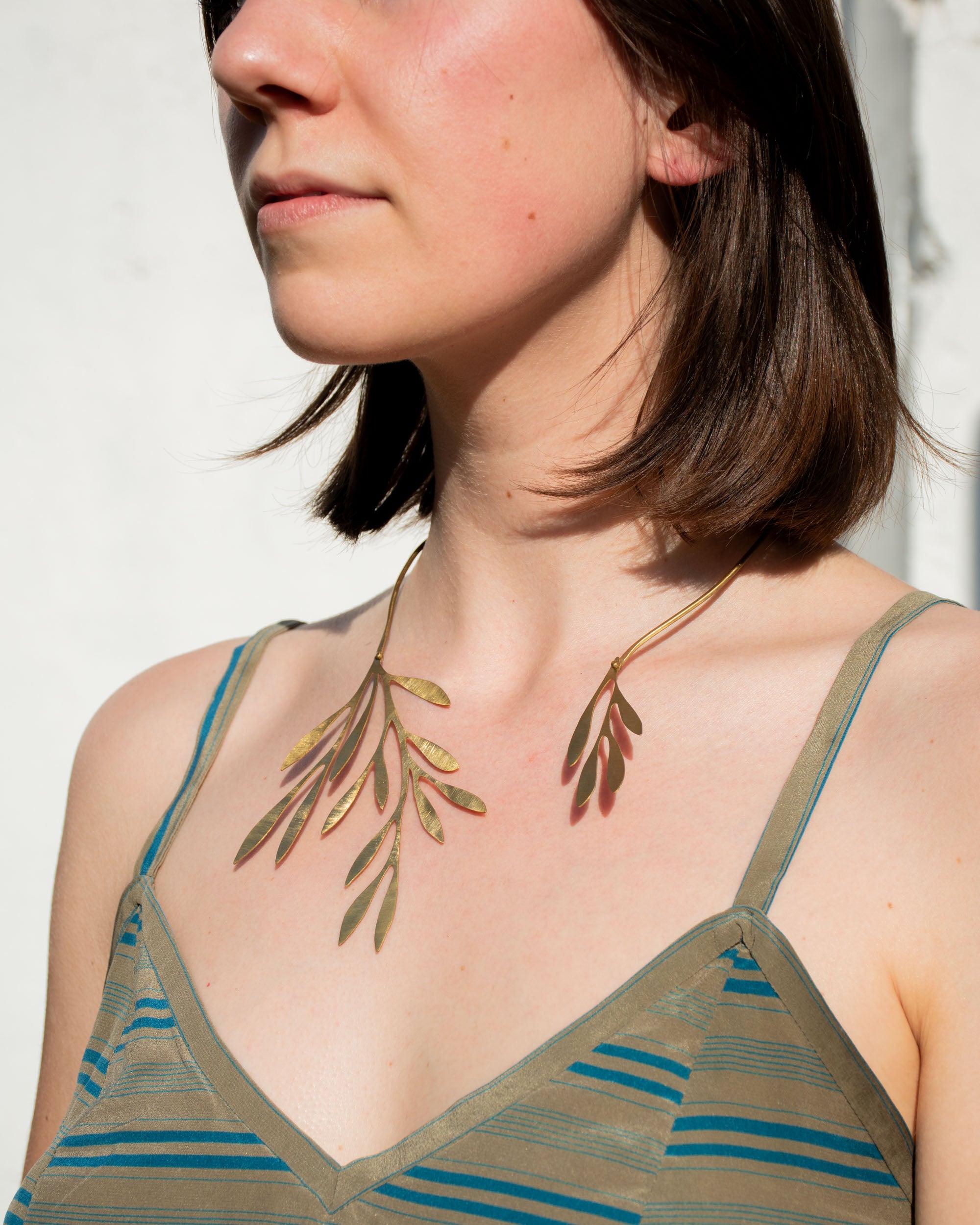 Handmade necklace - golden leaves- Sabrina Formica