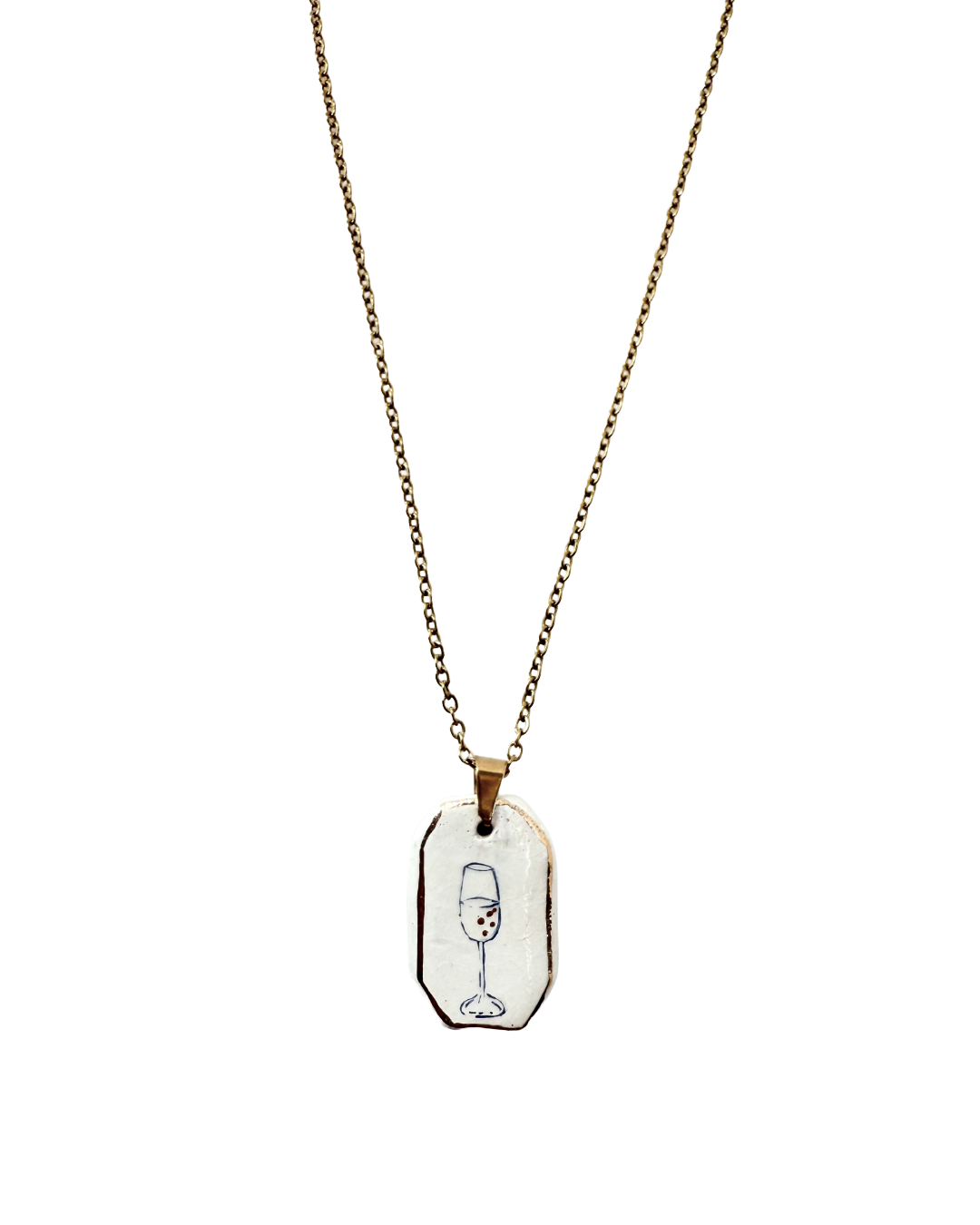 Flute pendant and venetian box chain necklace