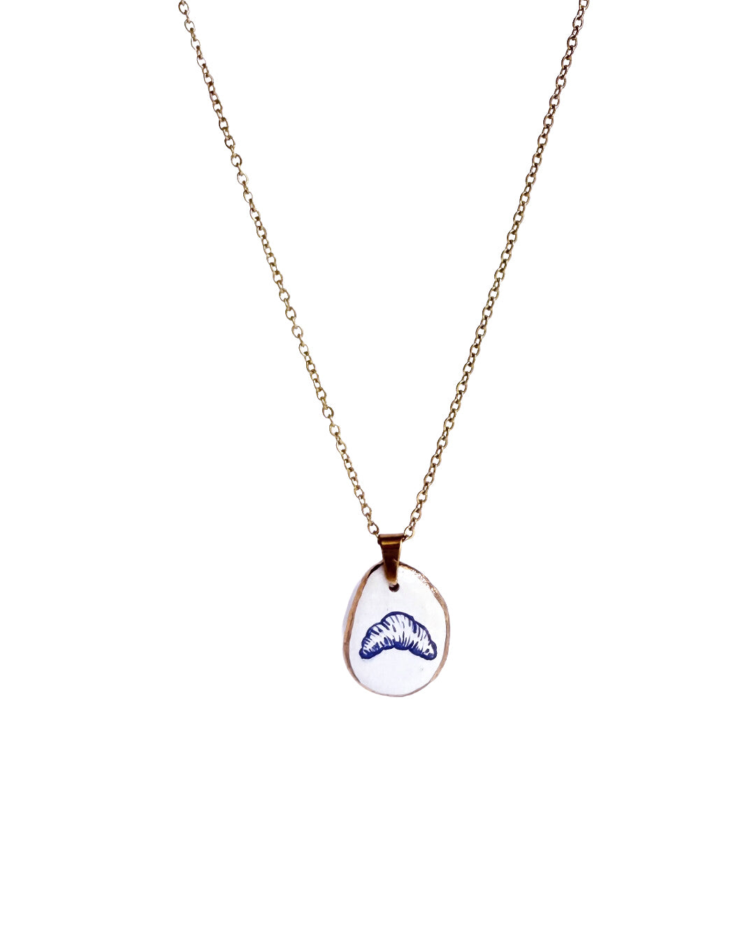 Brioche pendant and venetian box chain necklace