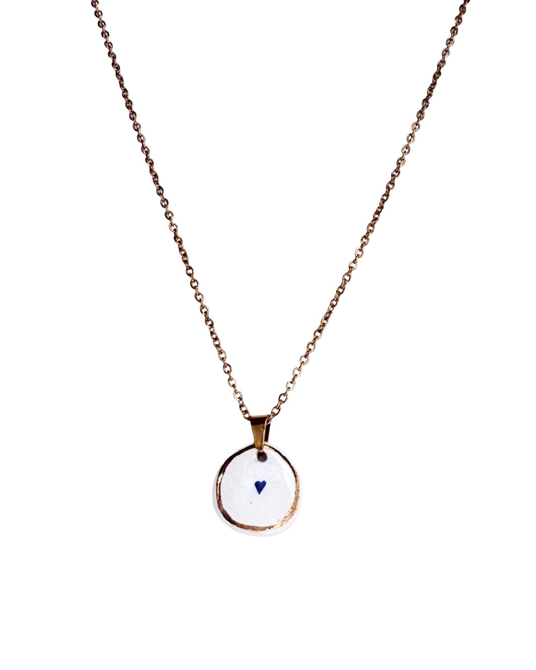Micro heart pendant and venetian box chain necklace