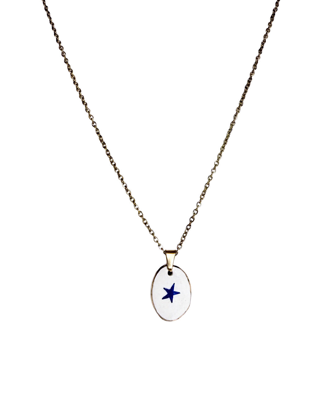 Micro star pendant and venetian box chain necklace
