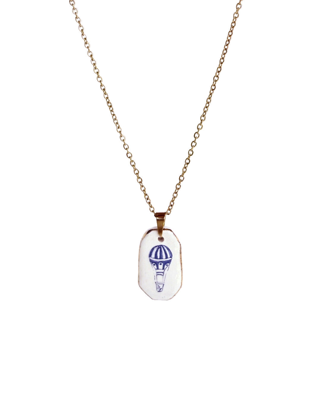 Hot air baloon pendant and venetian box chain necklace