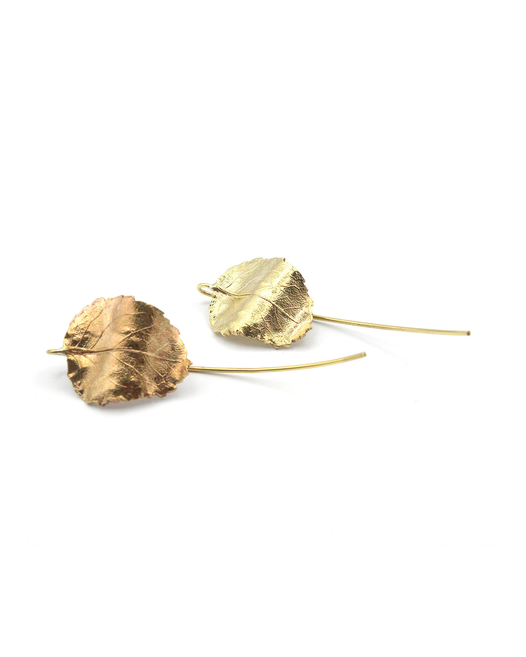 Rose Leaf earrings Bronze Gold Handmade Handcrafted Jewels Jewelry Beautiful Accessories Simona Materi