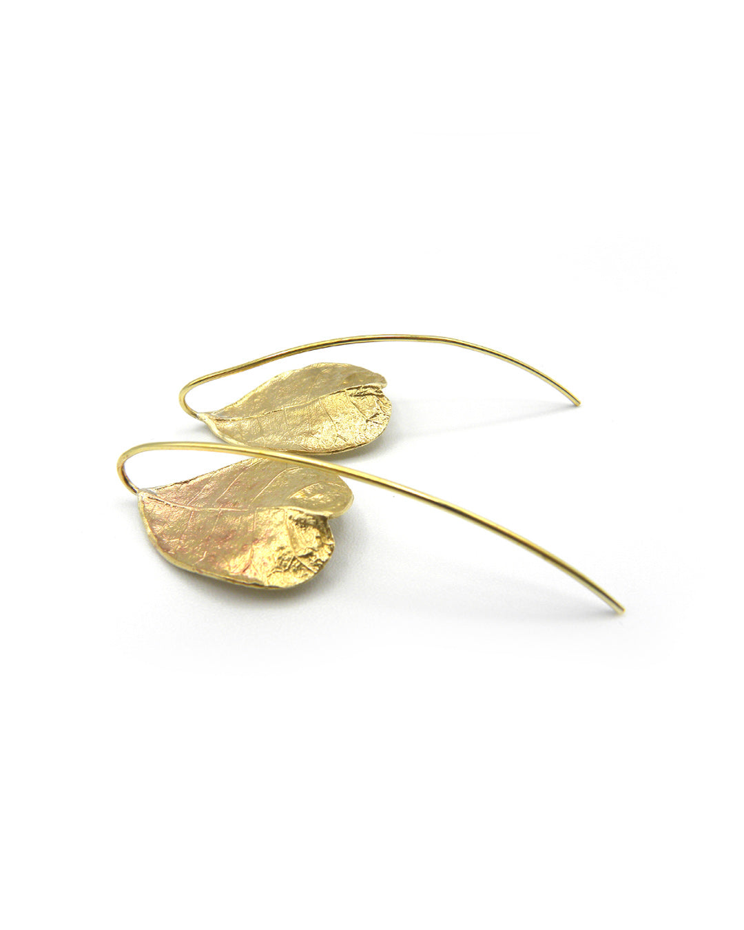 Jasmine Leaf earrings Bronze Gold Handmade Handcrafted Jewels Jewelry Beautiful Accessories Simona Materi