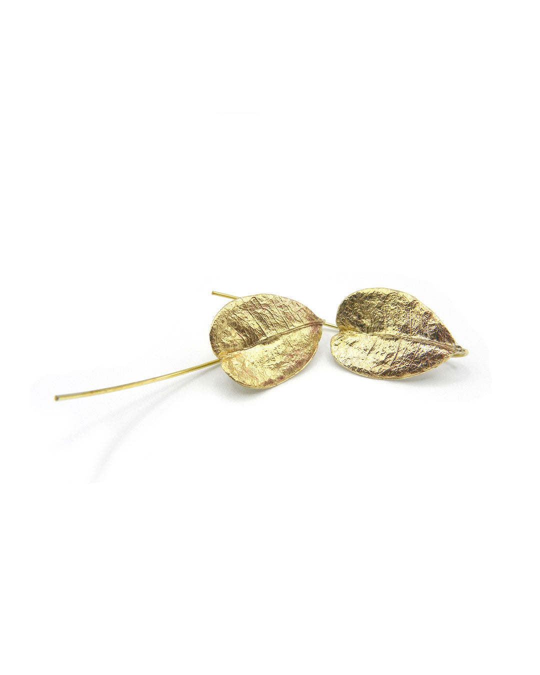 Jasmine Leaf earrings Bronze Gold Handmade Handcrafted Jewels Jewelry Beautiful Accessories Simona Materi