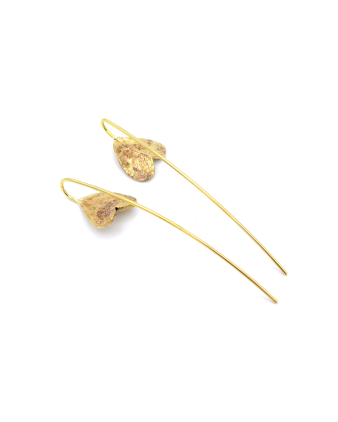Jasmine Leaf earrings Bronze Gold Handmade Handcrafted Jewels Jewelry Beautiful Accessories Simona Materi