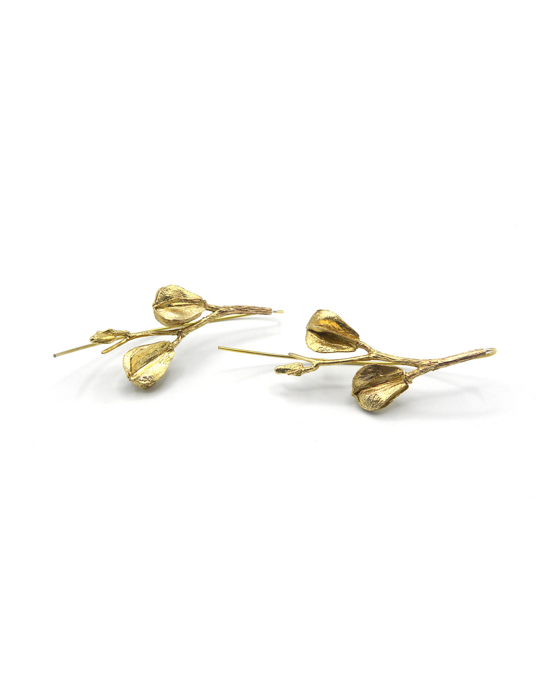 Twig berry Leaf earrings Bronze Gold Handmade Handcrafted Jewels Jewelry Beautiful Accessories Simona Materi