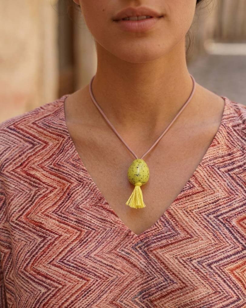 Ceramic Mala Pendant - Japamini