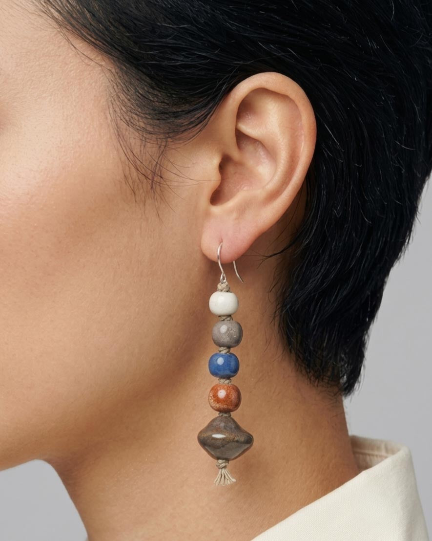 Colorful Statement Ceramic Earrings - Time Nugget