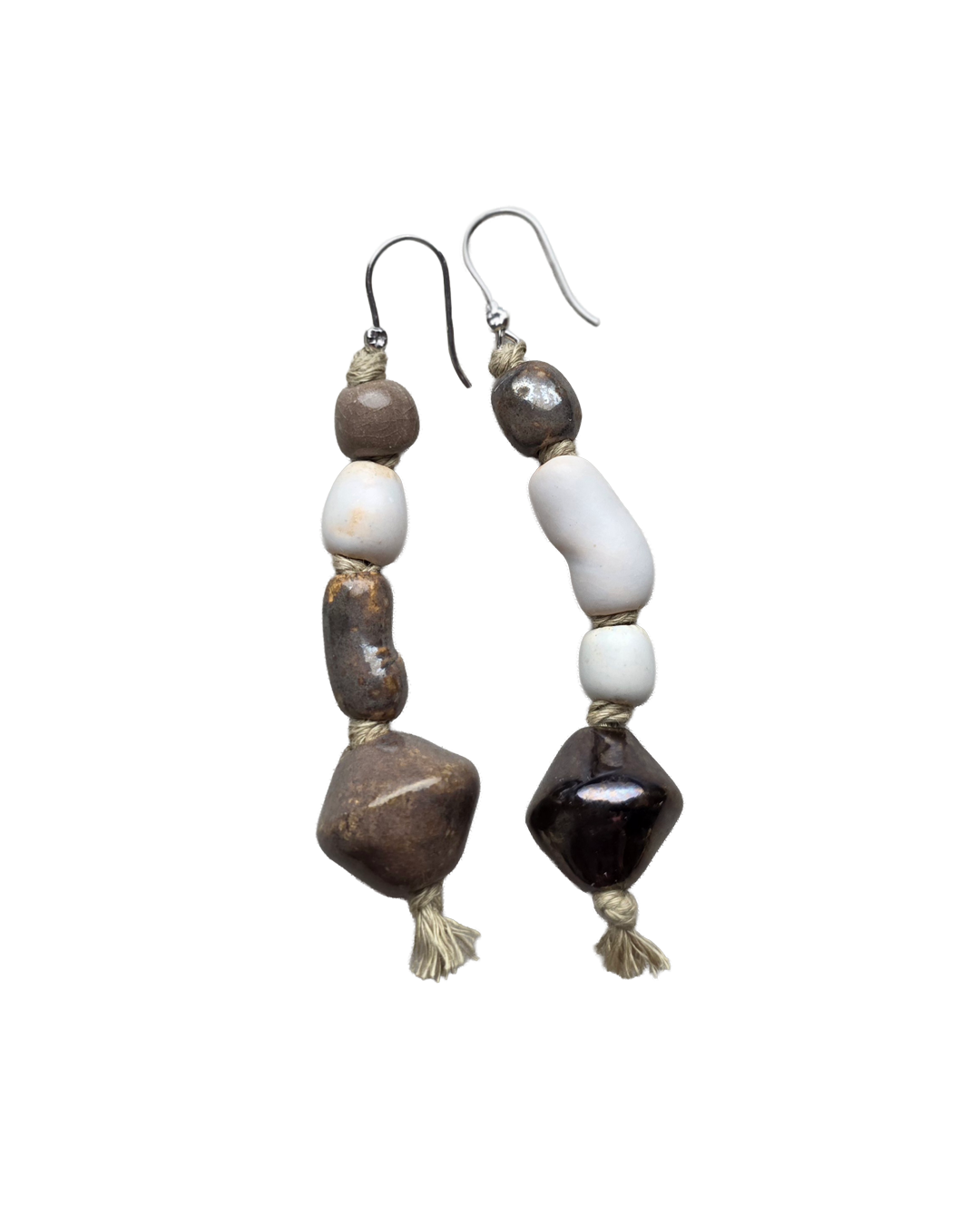 Mismatched Ceramic Dangle Earrings – Time Nugget