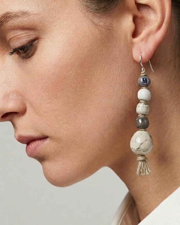 Ceramic Drop Earrings - Nomad Bead