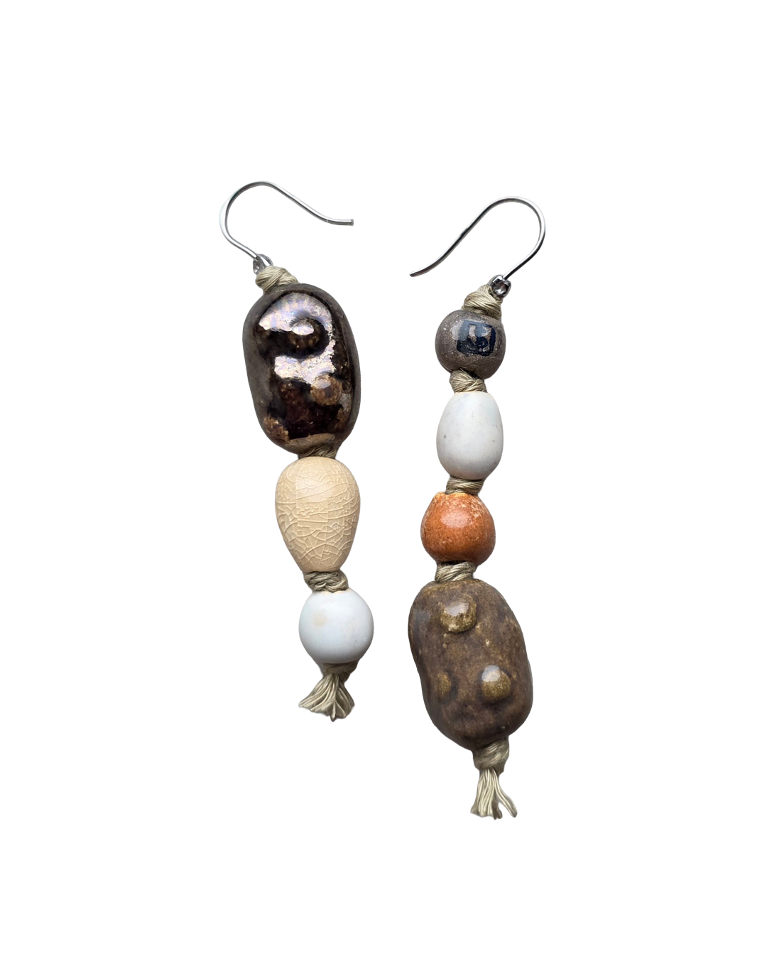 Artisan Ceramic Drop Earrings – Ancient Seeds