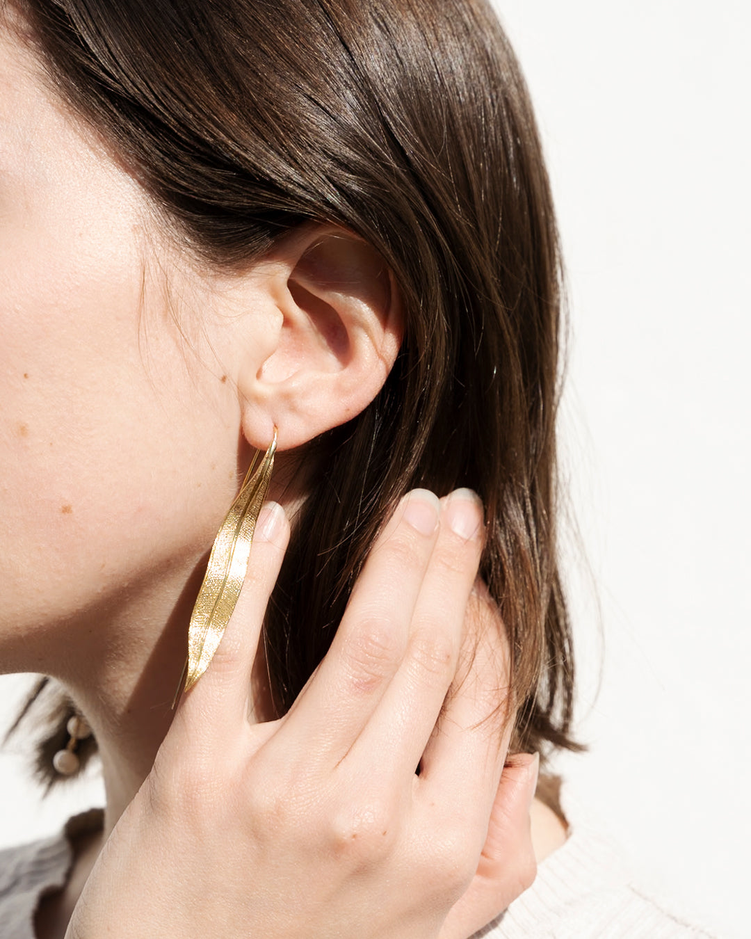 Eucalyptus long leaf earrings