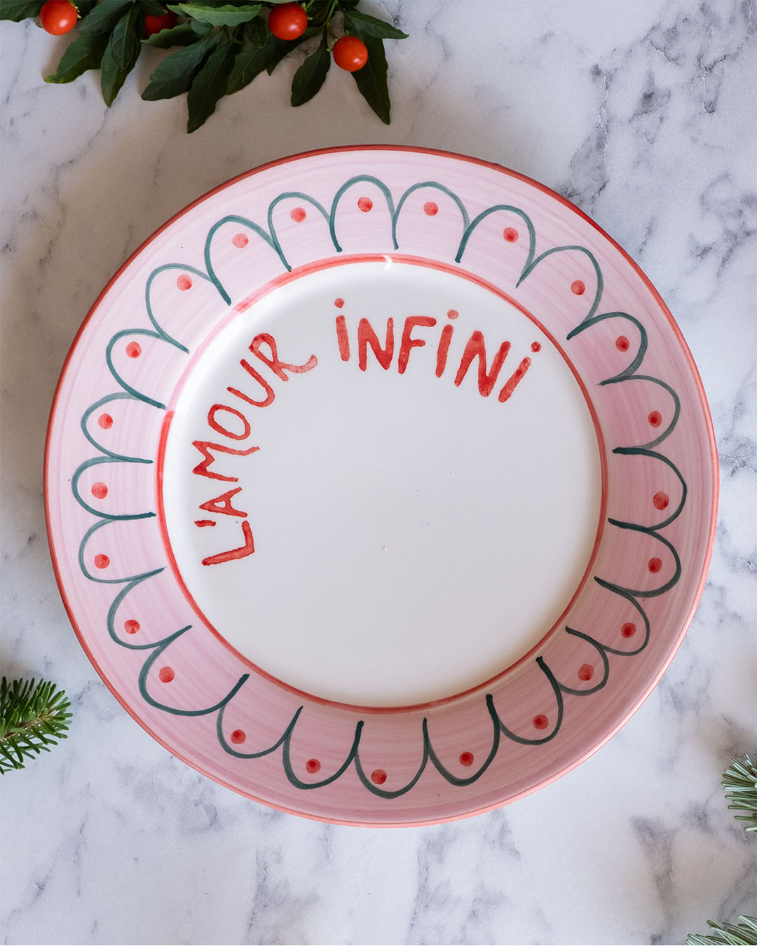 Assiette à dessert "L'amour infini"