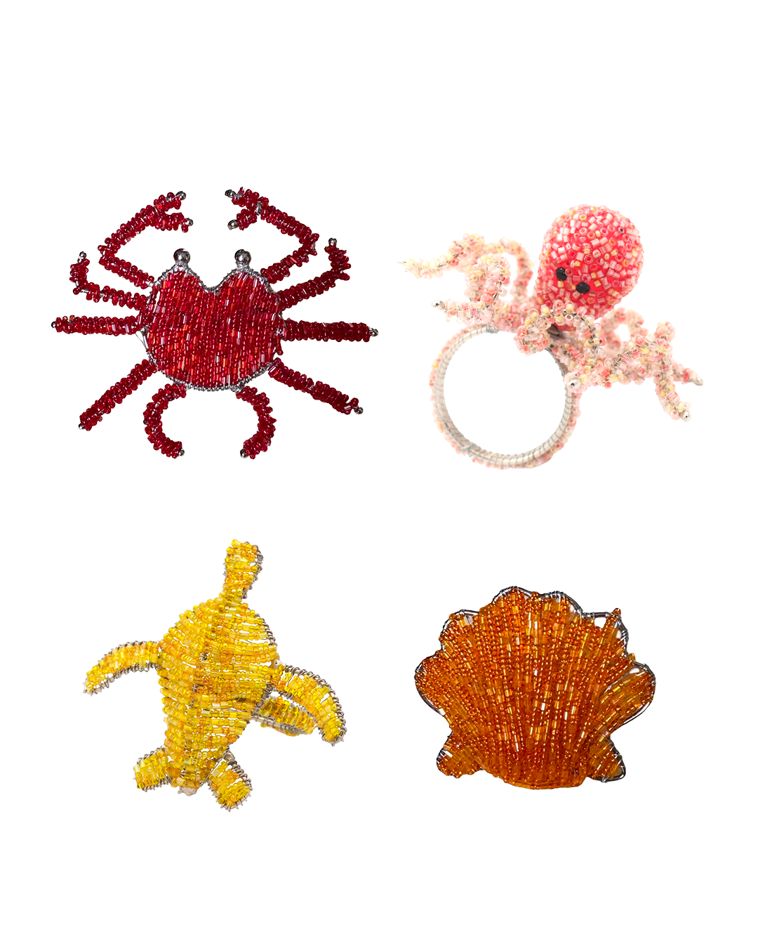 Under the sea beads napkin ring bundle - Set of 4