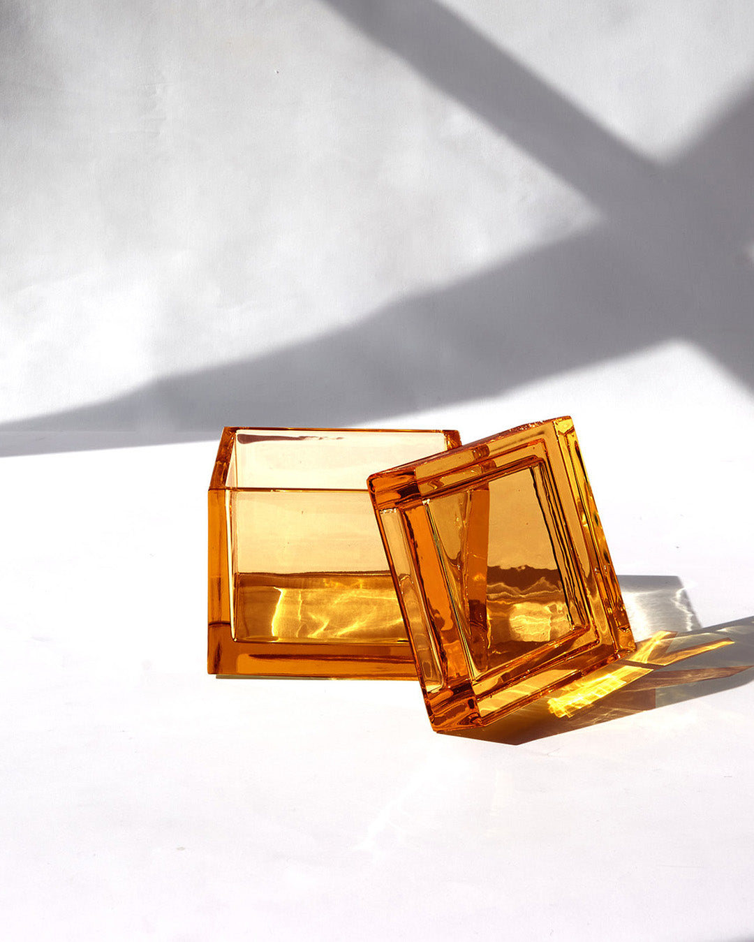 Boîte en verre cristal ambré PALMI