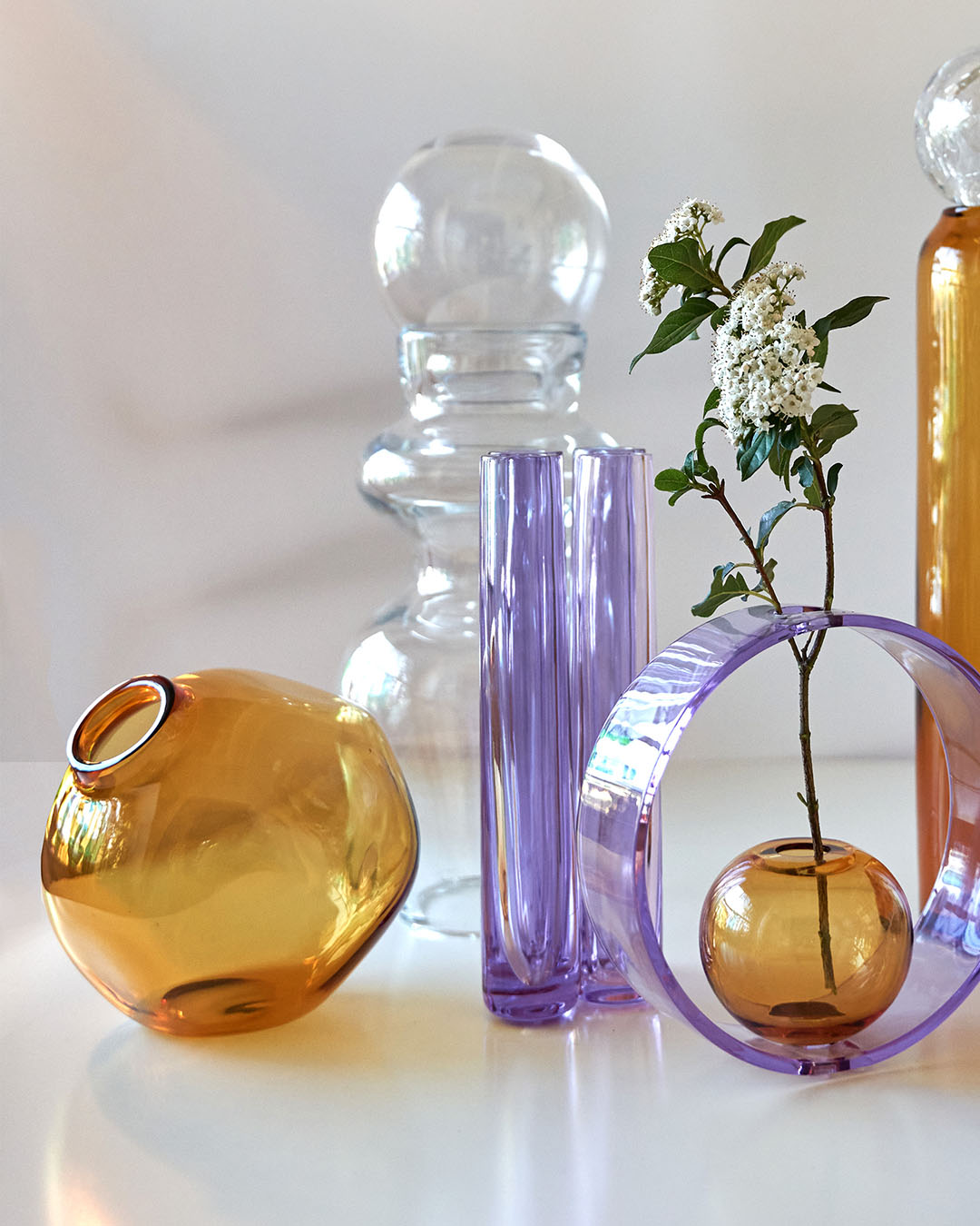 Vase en verre cristal ambré NUVOLA