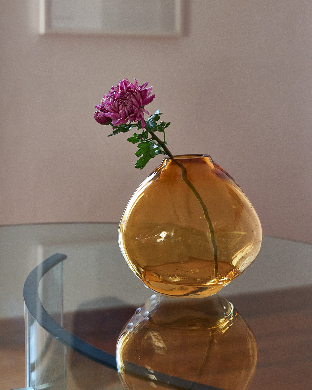 NUVOLA Amber Crystal Glass Vase