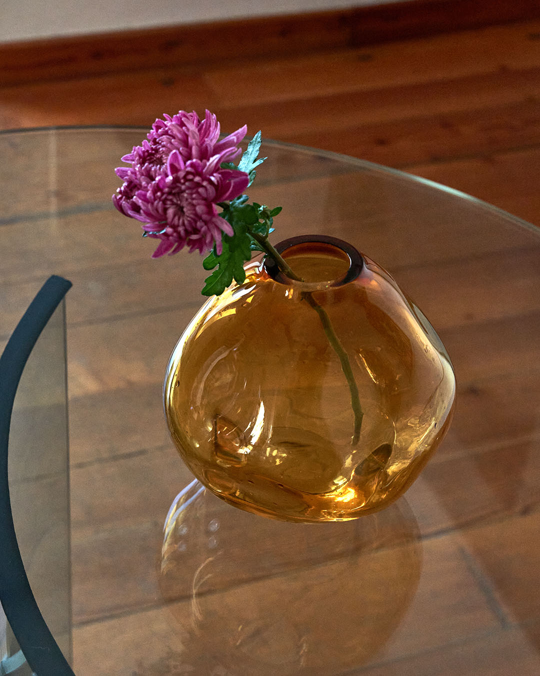 NUVOLA Amber Crystal Glass Vase