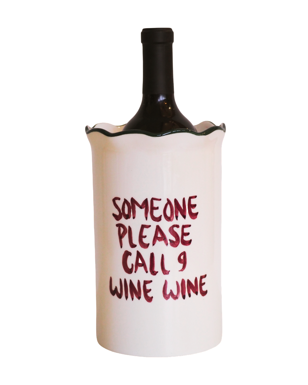 Wine cooler 'Someone please call 9 wine wine'