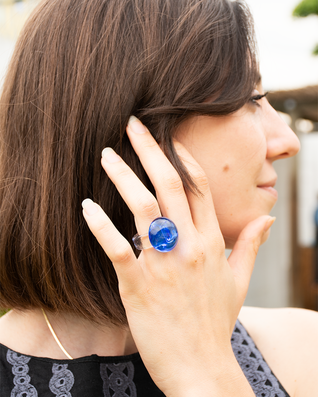 Bague en verre Quartz