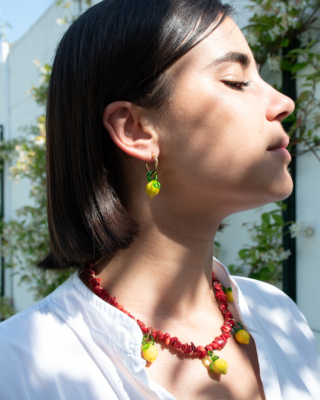 Handmade recycled glass necklace - Suplais