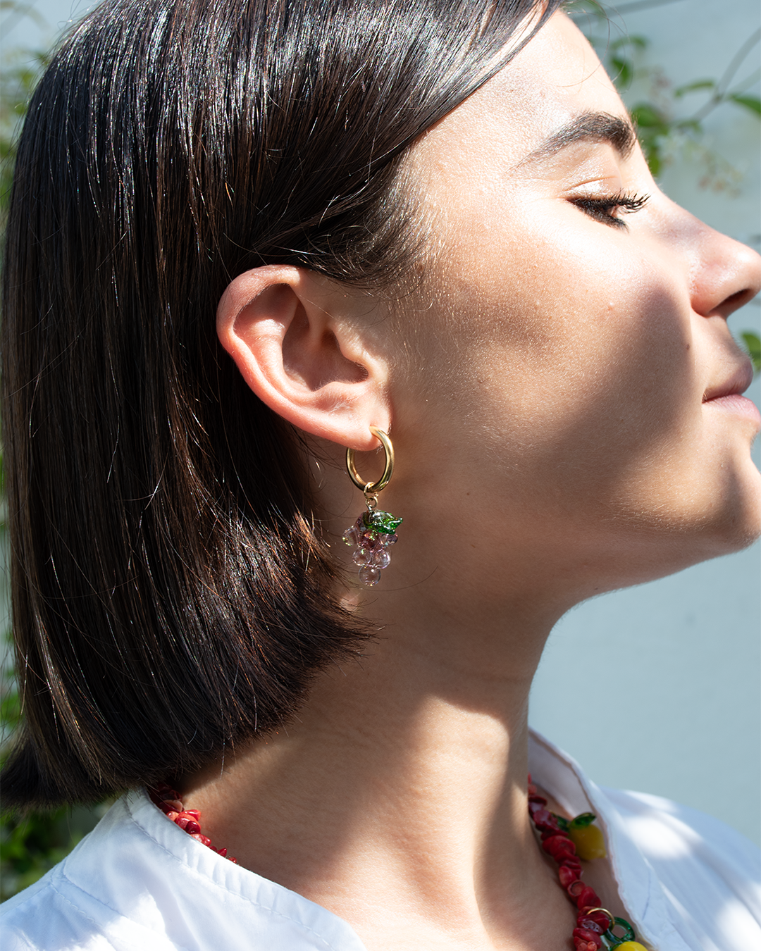 Grapes Glass Earrings
