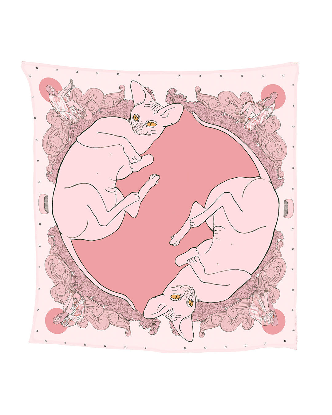 Handmade tencel illustrated headscarf - Sydney Duncan