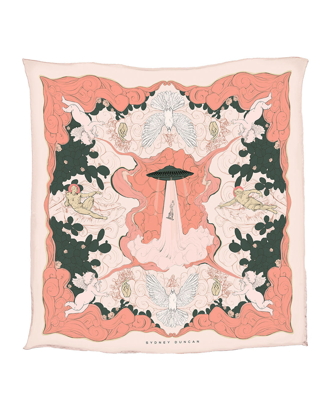 Handmade tencel illustrated headscarf - Sydney Duncan