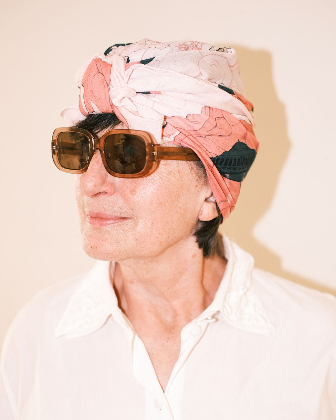 Handmade tencel illustrated headscarf - Sydney Duncan