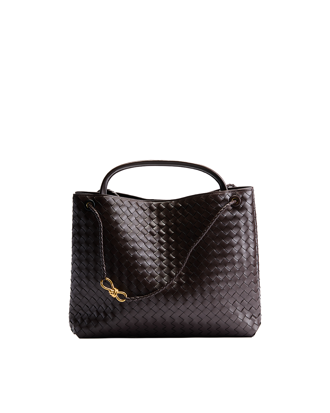 Margaux Woven Leather Bag - Brown