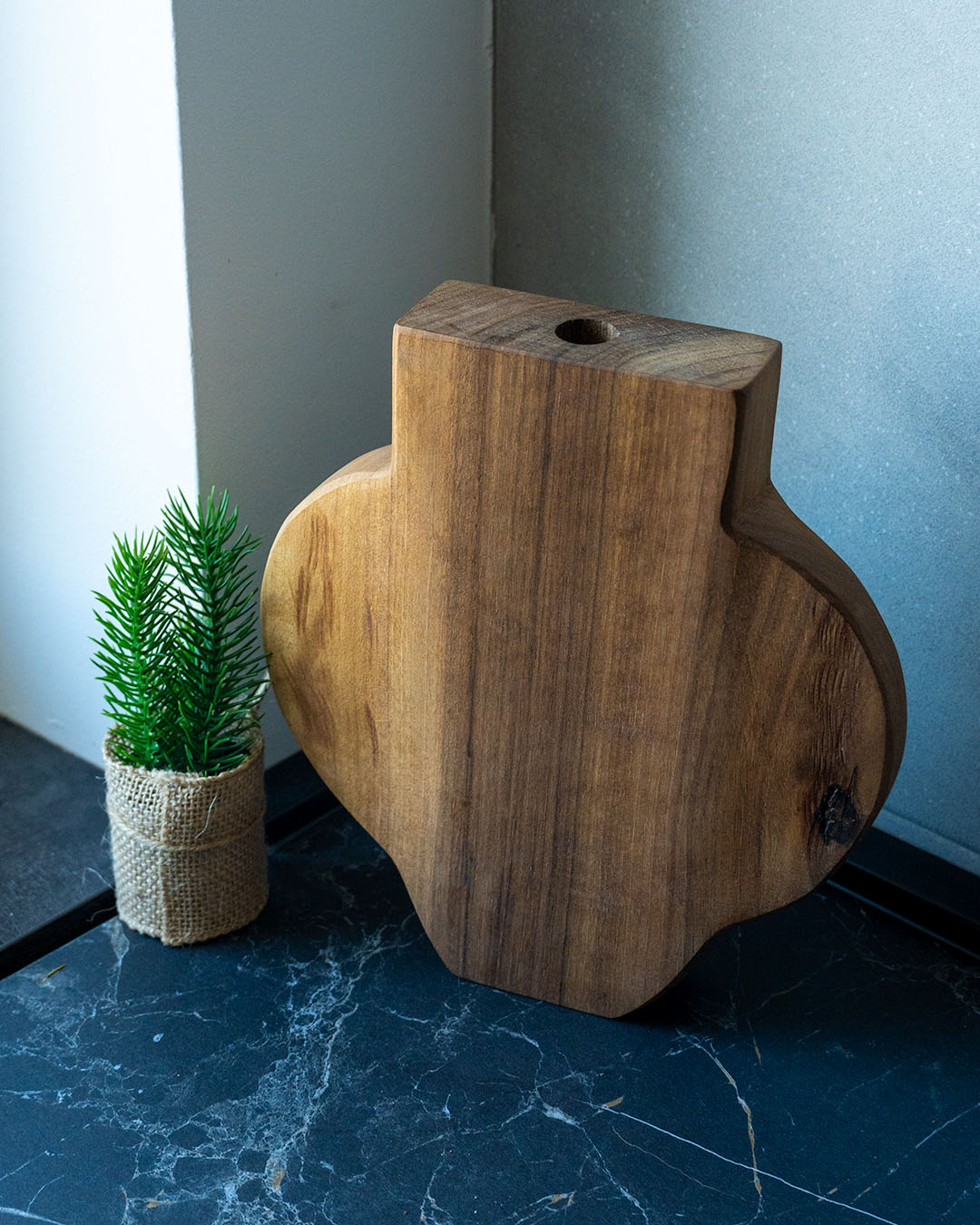 Mariposa Textured Wood Vase