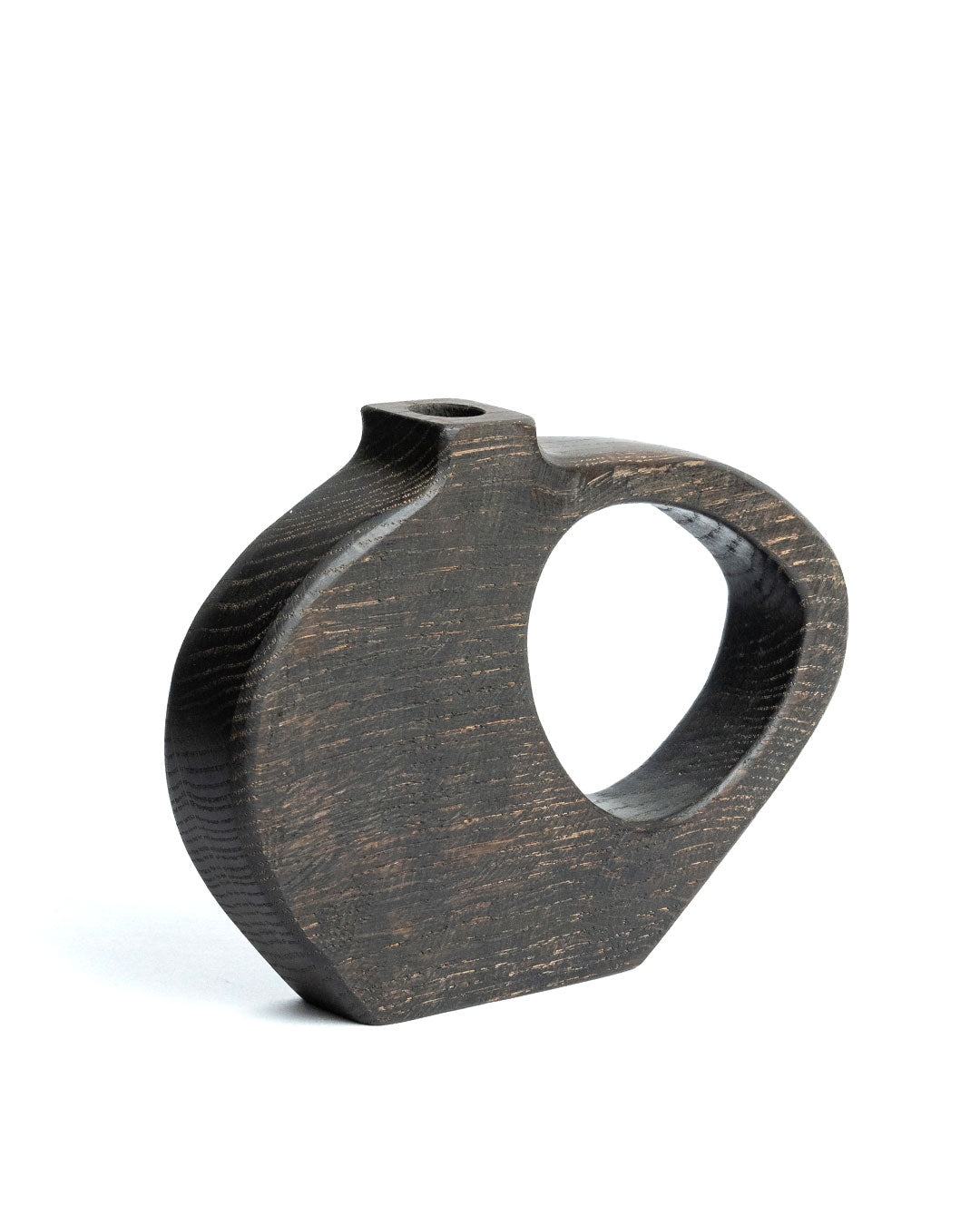 Textured Amphora Wood Vase