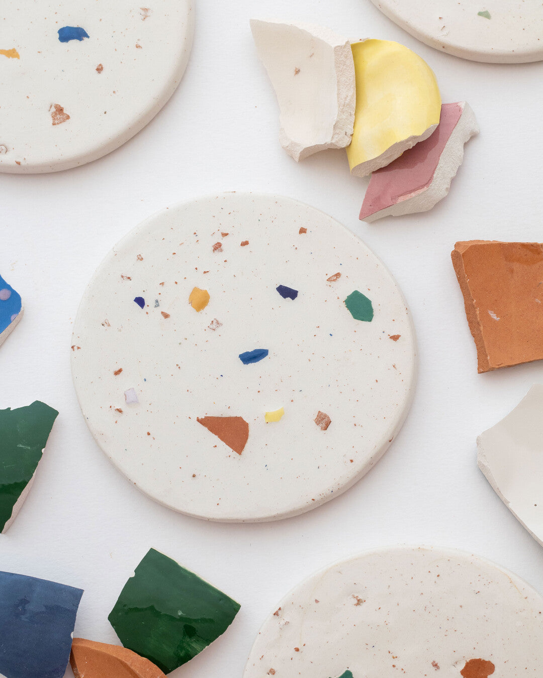 Handmade upcycled ceramic coasters - Claytical